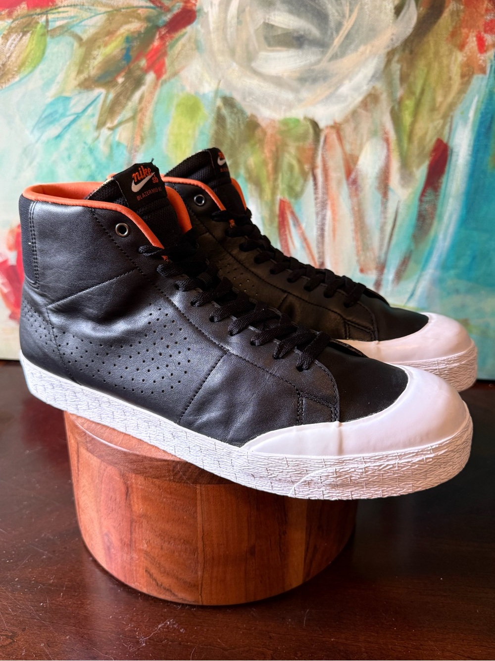 Nike SB Zoom Blazer Mid Black University Orange 876872-001 Men's Skate Shoe 15
